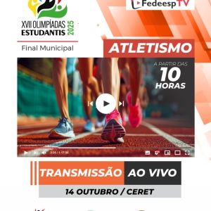 Grande Final Municipal de Atletismo das Olimpíadas Estudantis acontece no CERET com transmissão inédita ao vivo 